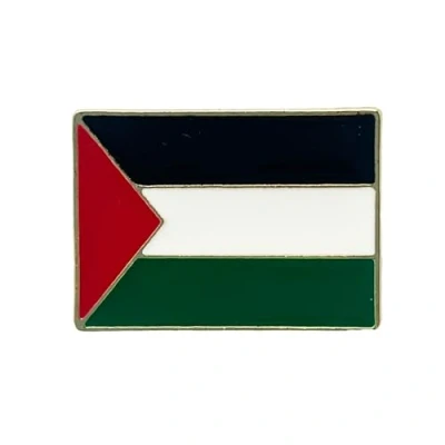 Image of Palestine Rectangle National Flag Metal Enamel Pin Badge Lapel