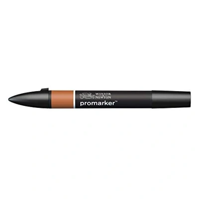 Image of Winsor &amp; Newton 0203633 ProMarker Professional Layout Marker 2 Tips, Fine Wide for Drawings, Design Layouts Cedar Wood Brown