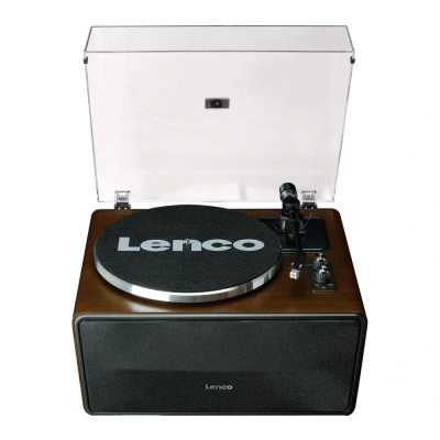 Image of LENCO LS 470 Belt Drive Bluetooth Turntable Walnut, Brown