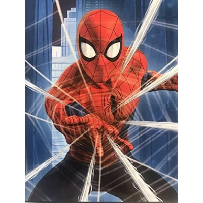 Image of Marvel Spider Man Web City Blues Silky Soft Throw 40 X 50 inches