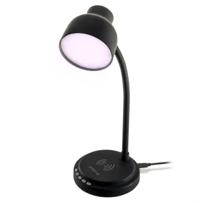 Image of GROOV E Astra LED Desk Lamp with Wireless Charging Pad &amp; Bluetooth Speaker Black