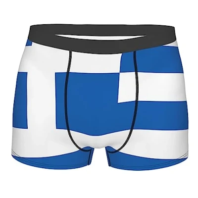 Image of Greece Flag Men&#039;s Underwear Breathable Boxer Briefs Stretch Trunks