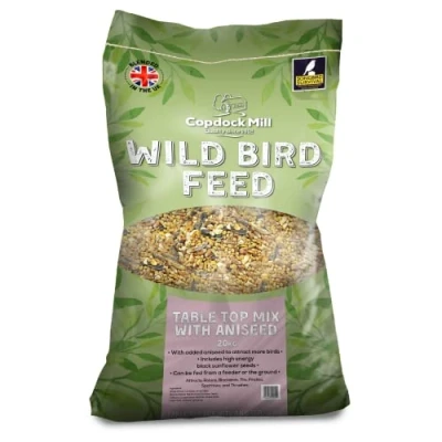 Image of Copdock Mill Tabletop Mix with Aniseed to attract more birds, includes black sunflower seeds for high energy (20kg Bag)
