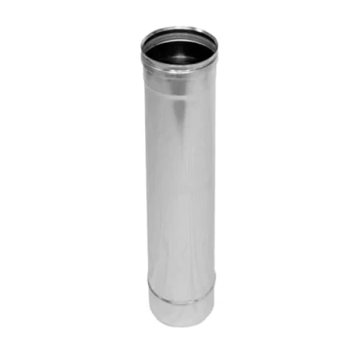 Image of Matt Stainless Steel Flue Liner/Chimney Stove Rigid Metal Pipe Fireplace Tube. (140mm, 1000mm / 1m)