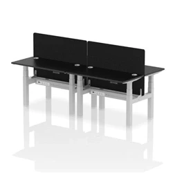 Image of Air B2B 1200x600mm Adjustable 4P Bench Desk CP Black/Silver + Screen