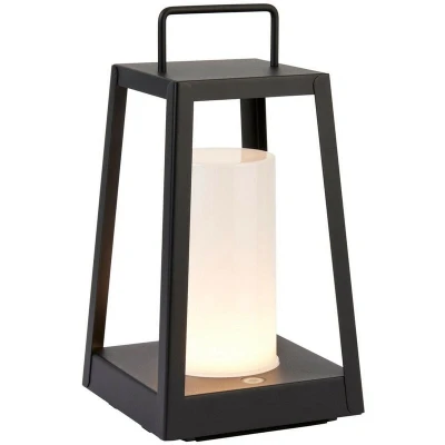 Image of Tallow Integrated LED Table Lamp Matt Black, White, IP44