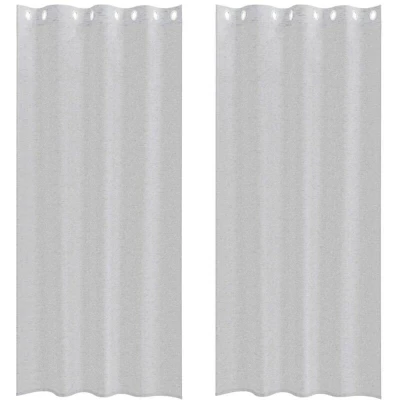 Image of vidaXL Curtains with 2 pcs Light gray 140 x 245 cm Polyester