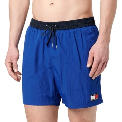 Image of Tommy Hilfiger Heritage Medium Drawstring Swimming shorts, Men&#039;s, Size: Large, Pink poppy