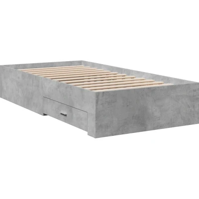 Image of vidaXL Bed Frame with Drawers without Mattress Concrete Grey 75x190 cm Small Single