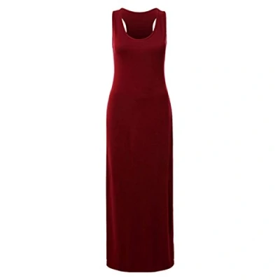 Image of New Women Ladies Jersey Long Summer Vest Racer Muscle Back Maxi Dresses Plus Size 8 26 Wine