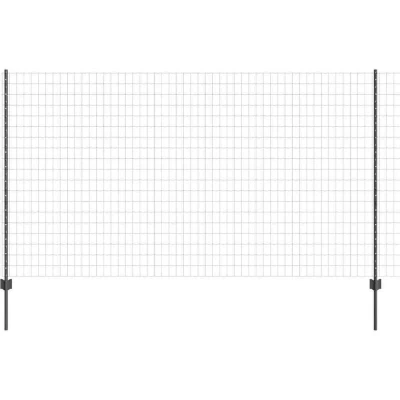 Image of vidaXL Euro Fence with 10 U Posts Grey 1,4x10 m Steel