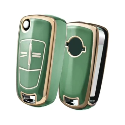 Image of OATSBASF Car Key Case Suitable for Vauxhall, Cover 2 Buttons Box (Green)