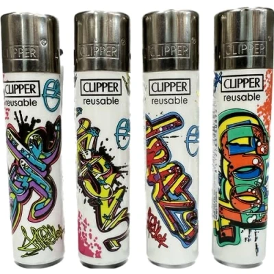 Image of 4 x CLIPPER Lighters Set, Lighter, LIGHTER Refillable Diffrent New Desing, (No Fuel)