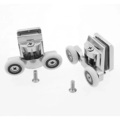 Image of 2 x Twin Top Zinc Alloy Shower Door Rollers/Runners/Wheels 23mm Wheel Dia 6mm Thickness L067