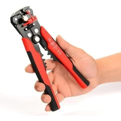 Image of Automatic Wire Stripper, 3 in 1 Self Adjusting Cutter For Electrical Stripping, Cable Cutting, Crimping Tool from 10 24 AWG Red