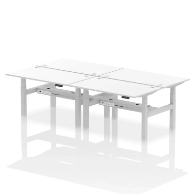 Image of Air B2B 1400x800mm Height Adjustable 4P Bench Desk CP White/Silver