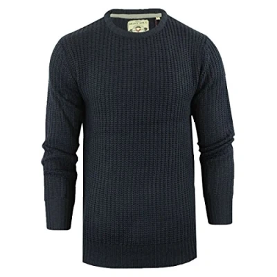 Image of Mens Brave Soul &#039;Binary&#039; &amp; &#039;Neutron&#039; Crew Neck Jumper Fishermans Chunky Rib Knit
