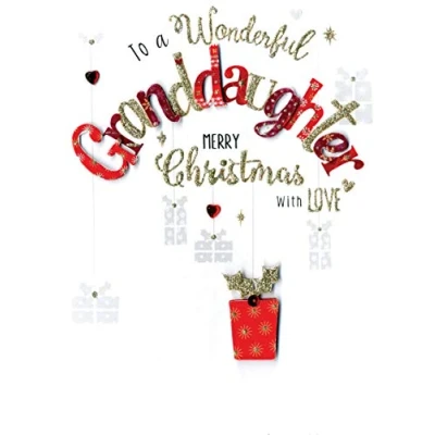 Image of Shine Bright Granddaughter Embellished Hand Finished Christmas Card Range Cards XSH008