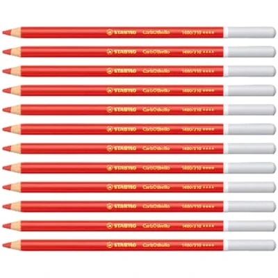 Image of Chalk Pastel Pencil STABILO CarbOthello Pack of 12 Carmine Red