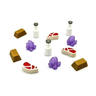 Image of BGExpansions Jetons de Resources Pour Wingspan 100 Pièces. Lait, Viande, Cristal et Or. Accessoires Jeux Société améliorations 3D