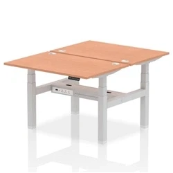 Image of Air B2B 1200x800mm Height Adjustable 2P Bench Desk CP Beech/Silver