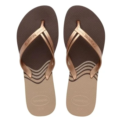 Image of Havaianas Elegance Print, Dark Brown, 3.5/4
