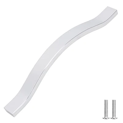 Image of Decoranddecor Bow Pull Handles for Cabinets Cupboards Furnitures Alloy Material (Polished Chrome, 128mm)