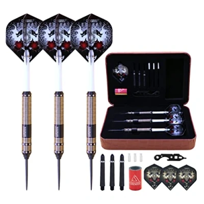 Image of CUESOUL 23 Grams Steel Tip darts with deluxe PU case Dragon Series 008
