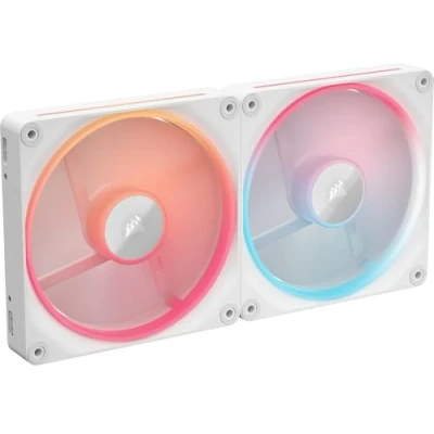 Image of Corsair iCUE LINK LX140 R RGB 140mm PWM Reverse Fans Dual Fan Kit Low Noise, Magnetic Dome Bearing, Light Loops, QuikTurn™ Screws, Zero RPM Mode White
