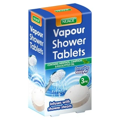 Image of Nuage Vapour Shower Tablets Breathe Easy with Every Contains Menthol &amp; Eucalyptus Oil (3 Pack)