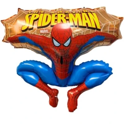 Image of Toyland® 79cm (31&quot;) Gold Spider Man Jumping Shaped Character Foil Balloons Kids Party