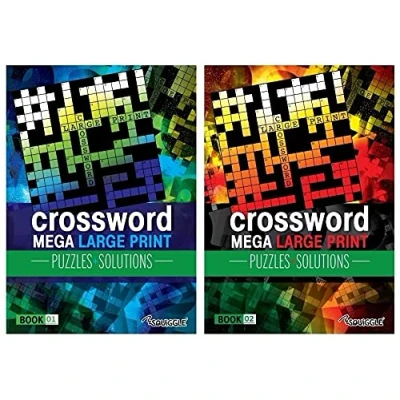 Image of Squiggle Glossy A4 Mega Large Print Crossword Puzzles Set of 2