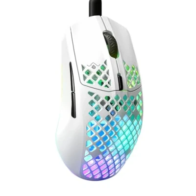 Image of SteelSeries Aerox 3 Holey RGB Gaming Mouse Ultra lightweight Water Resistant Design 8,500 DPI TrueMove Core Optical Sensor Snow