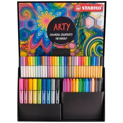 Image of Pen Set STABILO Creative 68 Max, 68, brush, point 88, pointMax ARTY Pack of 55 Assorted Colours