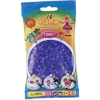 Image of Hama Beads 1,000 Bead Refill Bag Translucent Lilac