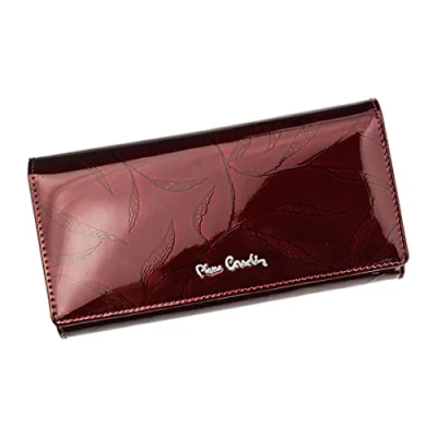 Image of Pierre Cardin Women&#039;s Wallet Stylish Made from 100% Natural Leather Varnished 18,5 x 10 3 cm Holds 9 Cards 2 Bill Compartments 1 Coins Pockets Colour Red