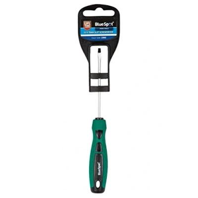 Image of Blue Spot Tools 13002 Slot Screwdriver, Green, 3.0 x 75 mm