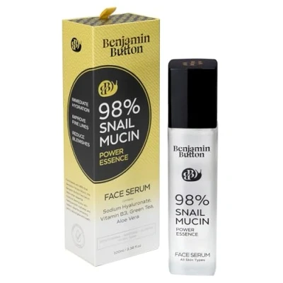 Image of 98% Snail Mucin Serum Hydrating, Anti Aging, &amp; Brightening with Hyaluronic Acid, Niacinamide, Green Tea, Aloe Vera Ideal for Sensitive Skin All Types