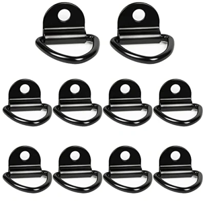 Image of DBREAKS 10 x Black D Ring Tie Down Hooks 63 84 mm for Kayaks Boats Canoe Pendants Trailers Pickups Trucks Cars Garden