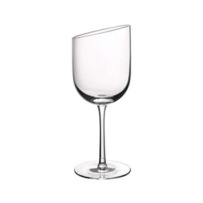 Image of Villeroy &amp; Boch NewMoon red Wine Glass, Elegant, Modern Sloping Glass for Wine, Crystal Transparent, Dishwasher Safe
