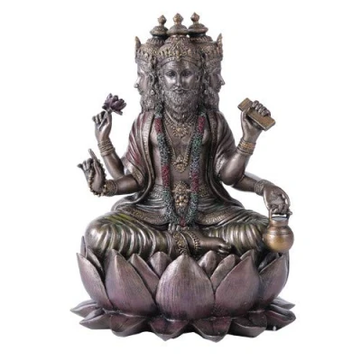 Image of Pacific Giftware Hindu Brahma God Four Faced Vedas Statue