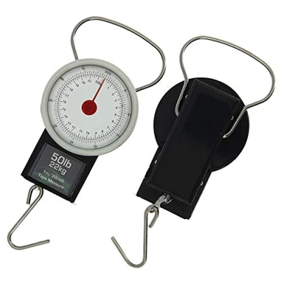 Image of NGT Carp Coarse Fishing Tackle Day Weigh Luggage Scales 22kg / 50lb With Tape Measure