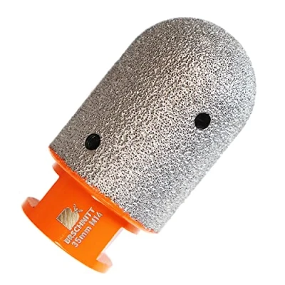 Image of Diamond Beveling Chamfer Bits BRSCHNITT 35mm Countersink Drill 3/8&quot; Hex Shank for Enlarging,Polishing,Trimming,Rounding,Shaping the Exsiting Holes of Marble Porcelain Tiles Granite.