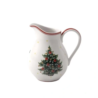 Image of Villeroy &amp; Boch Toy&#039;s Delight Milk Jug Red and White, Microwave Safe, Christmas, Decoration, Tableware, Premium Porcelain