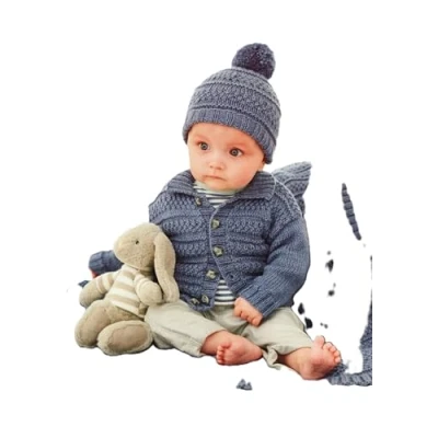 Image of Stylecraft 9907 Baby DK Cardigan Hat Blanket Set Knitting Pattern