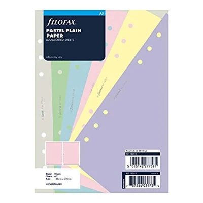 Image of Filofax B132613 Organizer Refill, A5 Size, Pastel Colors, Plain Paper