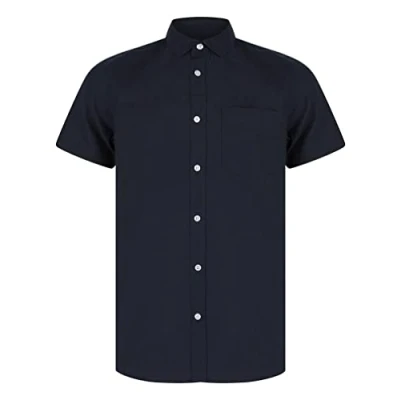 Image of Tokyo Laundry Men&#039;s Bertrand Classic Collar Short Sleeve Linen Cotton Blend Shirt