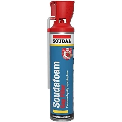 Image of Soudal Soudafoam Window Door Genius Gun PU Expanding Foam Gap Filler Size 600ml Formulation with High 3D Expansion Hand Held Polyurethane