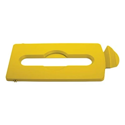 Image of Rubbermaid Commercial Products Slim Jim Recycling Station Yellow Paper Slot Lid 2007882