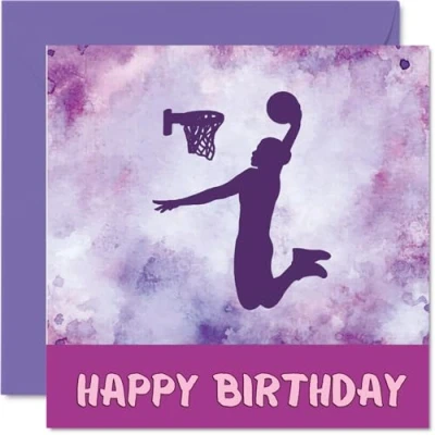 Image of Sport Birthday Cards for Women Girls Basketball in Netball Card Friend Sister Daughter Niece Teammate, 145mm x Athlete Greeting
